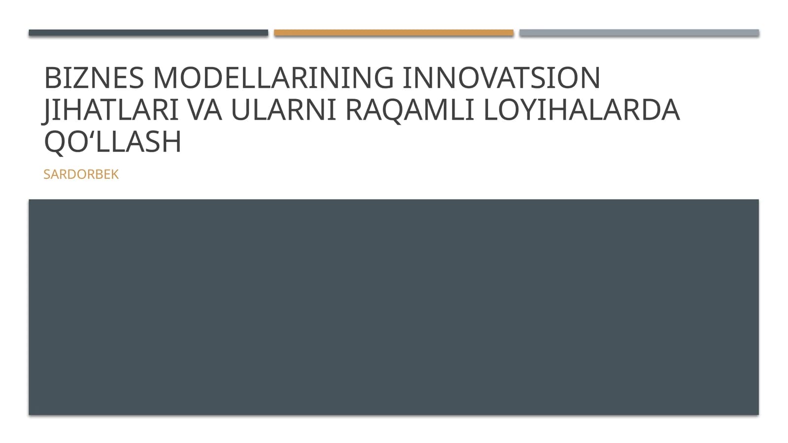 Innovatsion Biznes Modellari