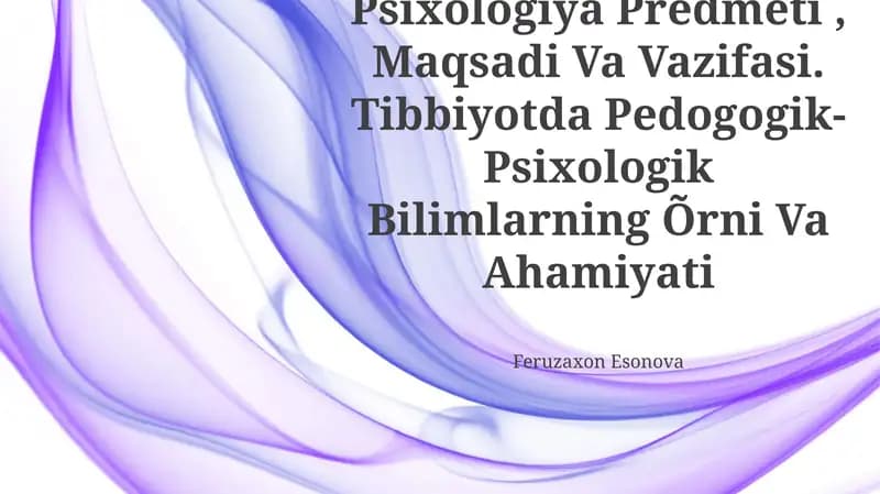 Pedagogika Va Psixologiya Predmeti, Maqsadi Va Vazifasi