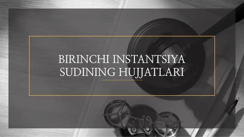 BIRINCHI INSTANTSIYA SUDINING HUJJATLARI