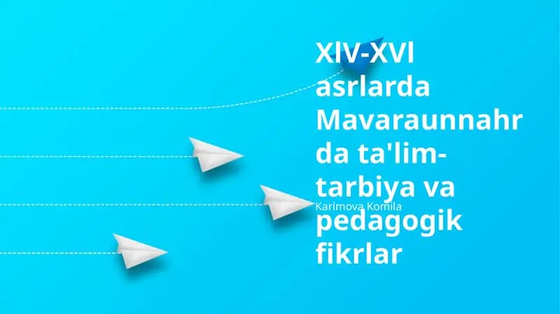 Maverannahrdagi o'quv dasturlari va darsliklar (XV-XVI asrlar)