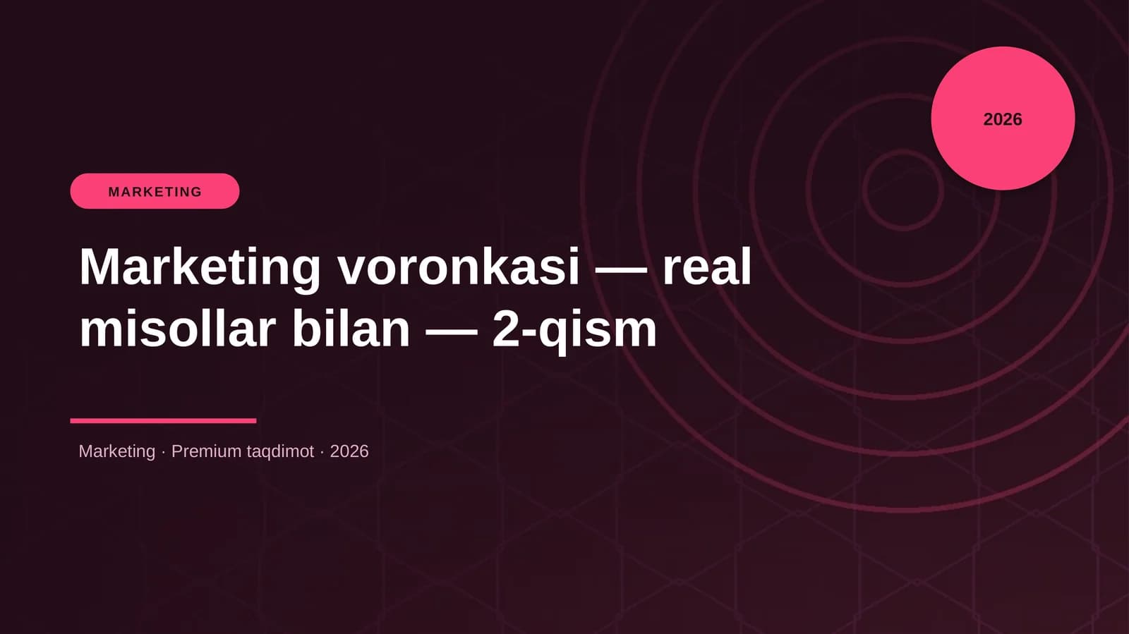 Marketing voronkasi — real misollar bilan — 2-qism