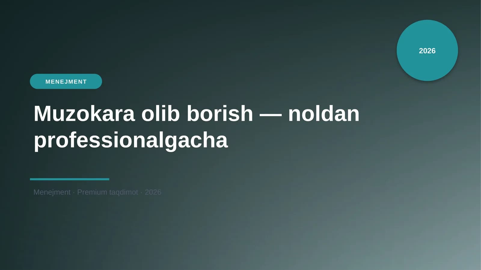 Muzokara olib borish — noldan professionalgacha