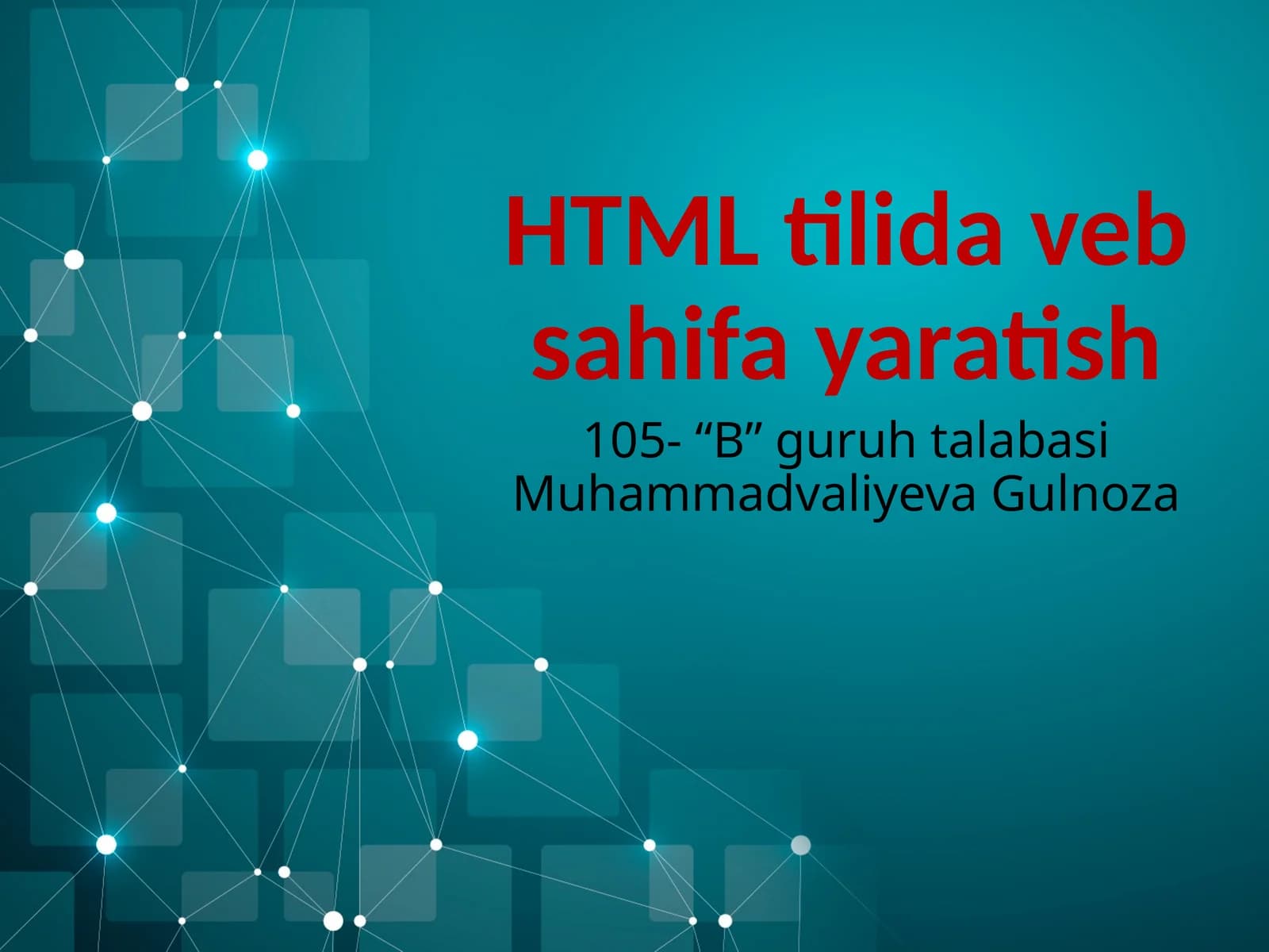 HTML tilida veb sahifa yaratish