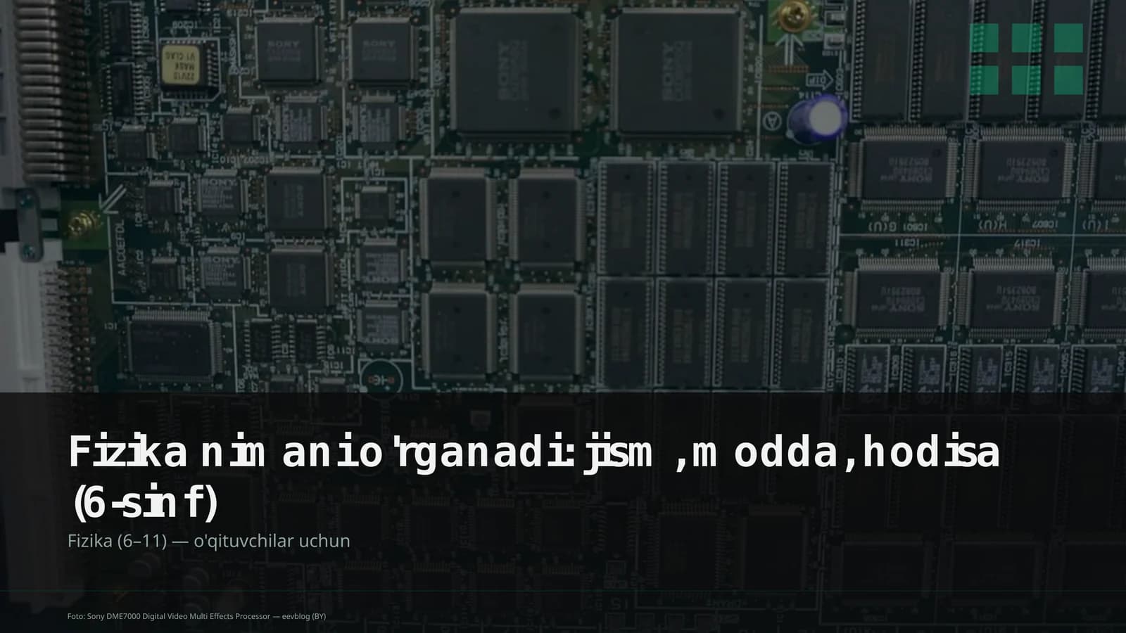 Fizika nimani o'rganadi: jism, modda, hodisa (6-sinf)
