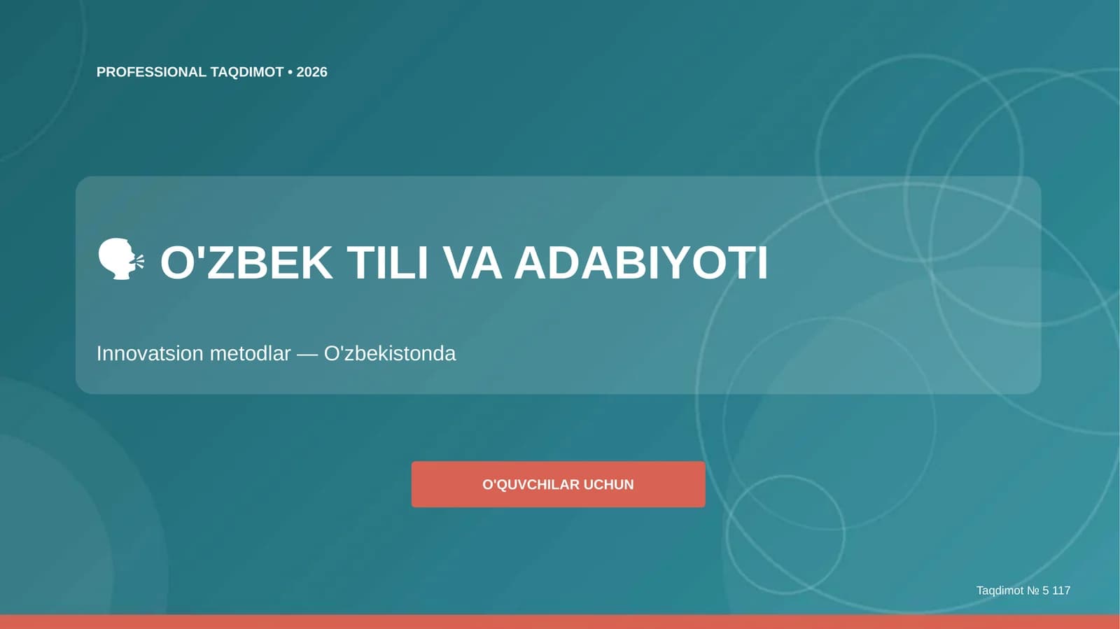 O'zbek tili va adabiyoti: innovatsion metodlar (O'zbekistonda) [o'quvchilar uchun]