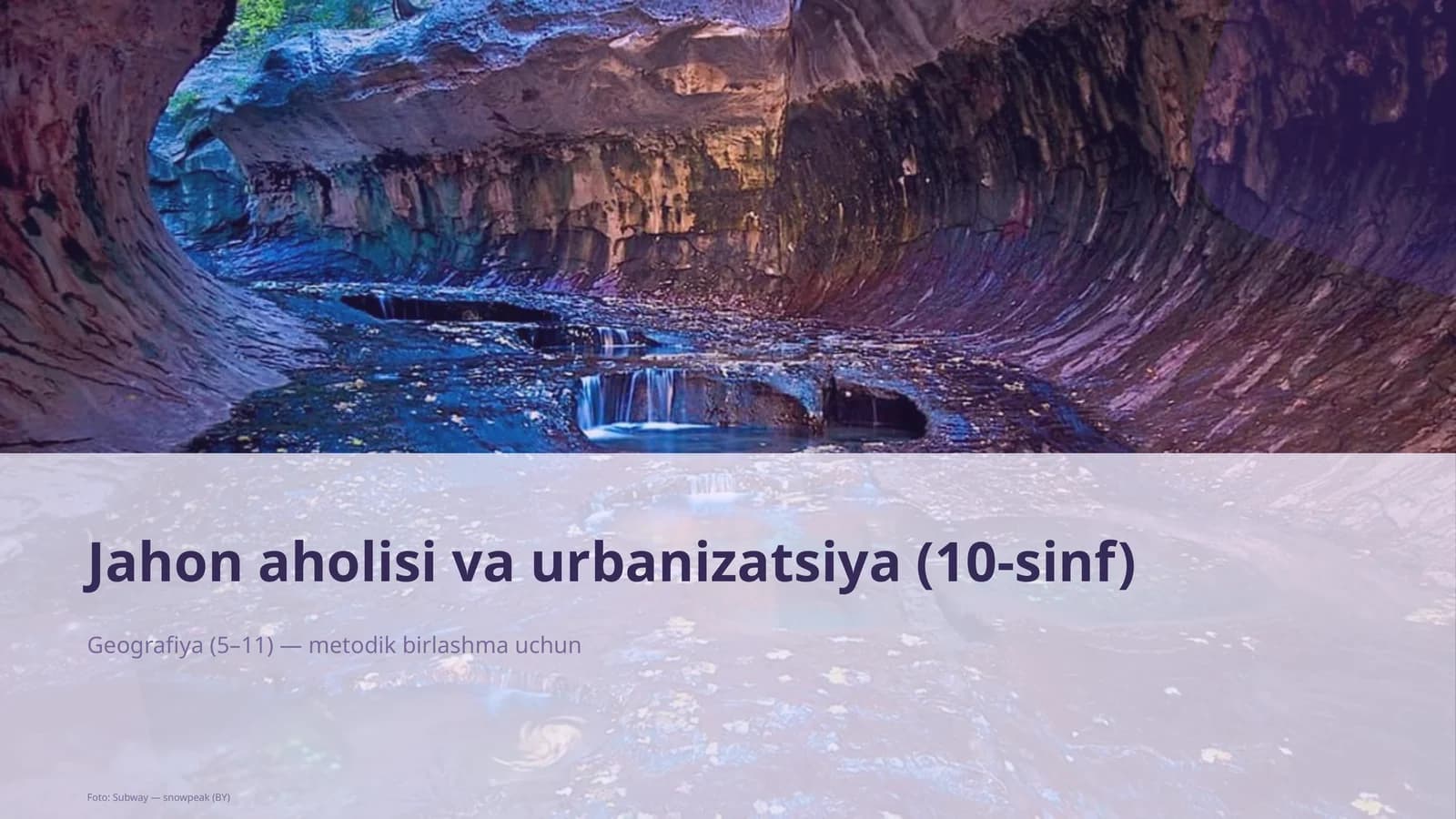 Jahon aholisi va urbanizatsiya (10-sinf)