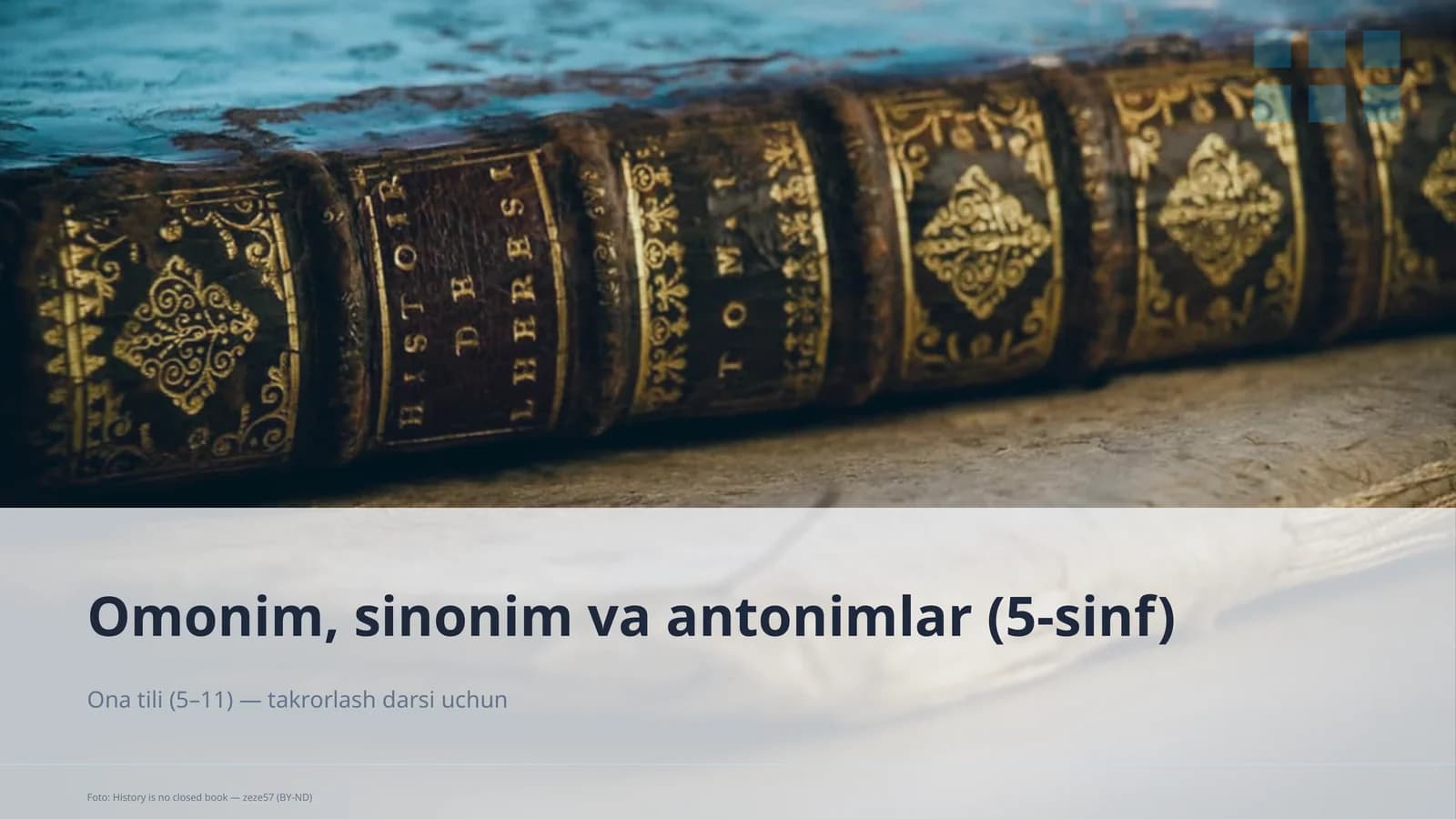 Omonim, sinonim va antonimlar (5-sinf)