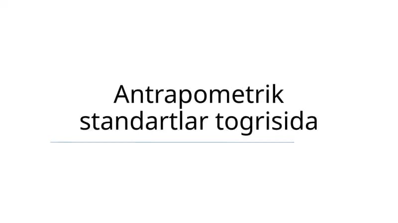 Antropometrik standartlar