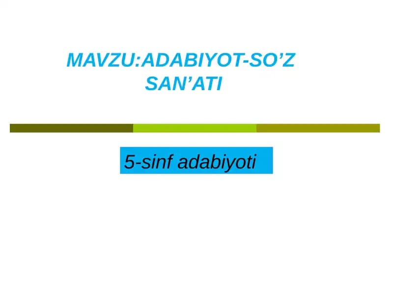 5-sinf adabiyoti