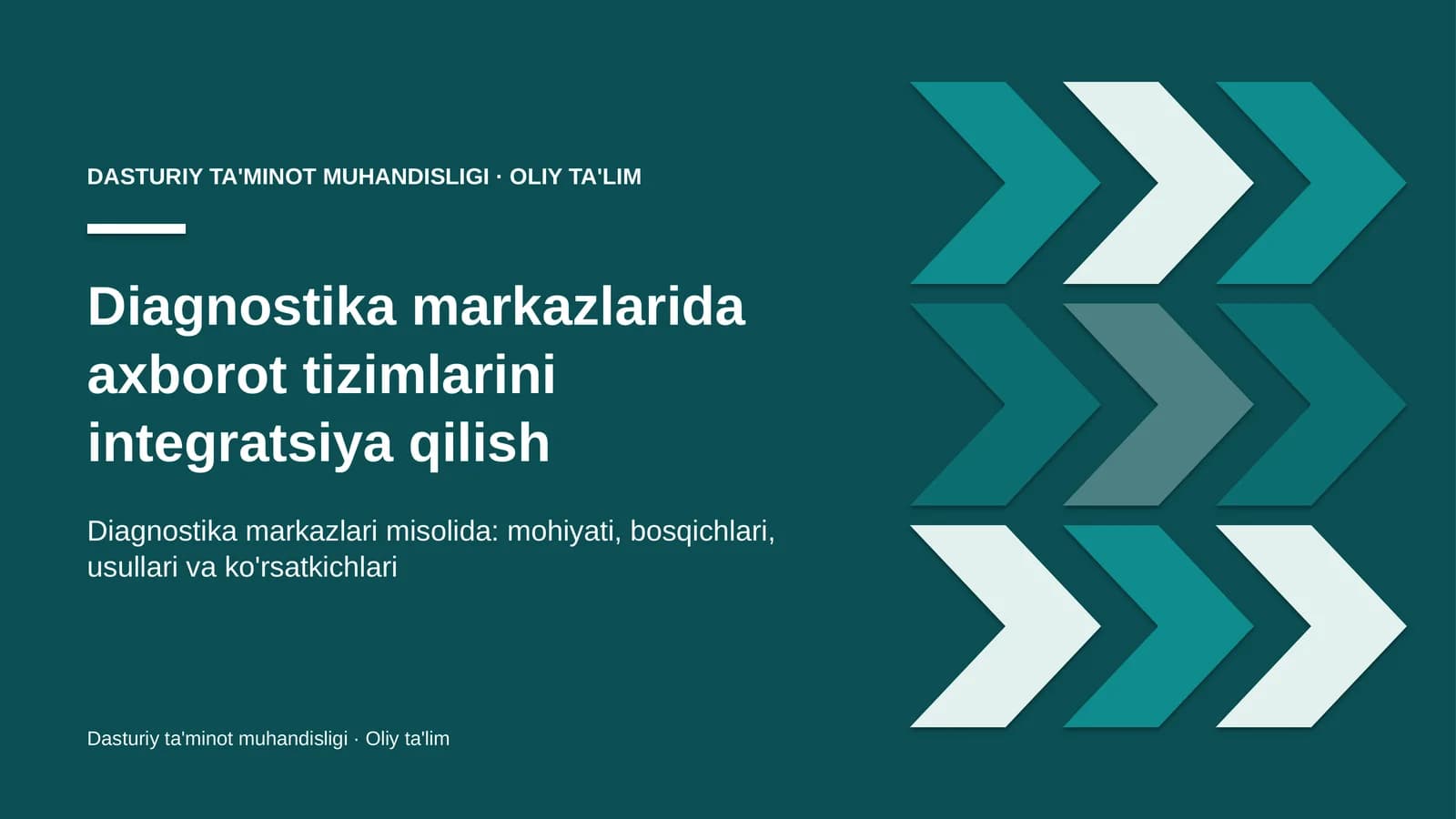 Diagnostika markazlarida axborot tizimlarini integratsiya qilish