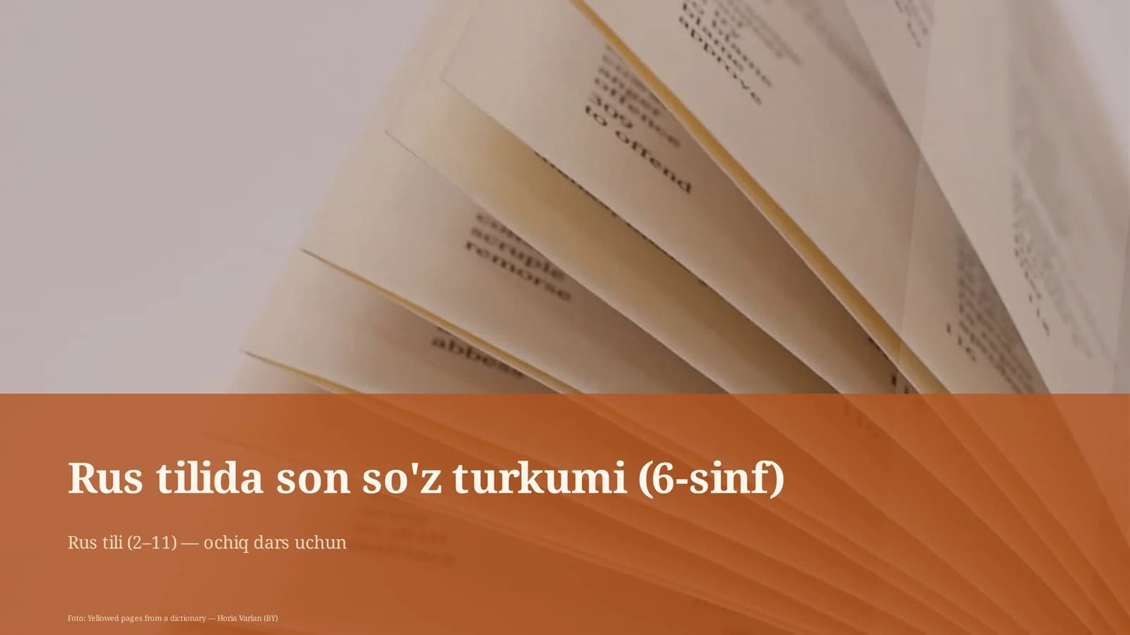 Rus tilida son so'z turkumi (6-sinf)