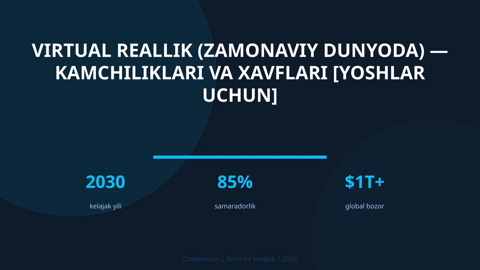 VIRTUAL REALLIK (ZAMONAVIY DUNYODA) — KAMCHILIKLARI VA XAVFLARI [YOSHLAR UCHUN]