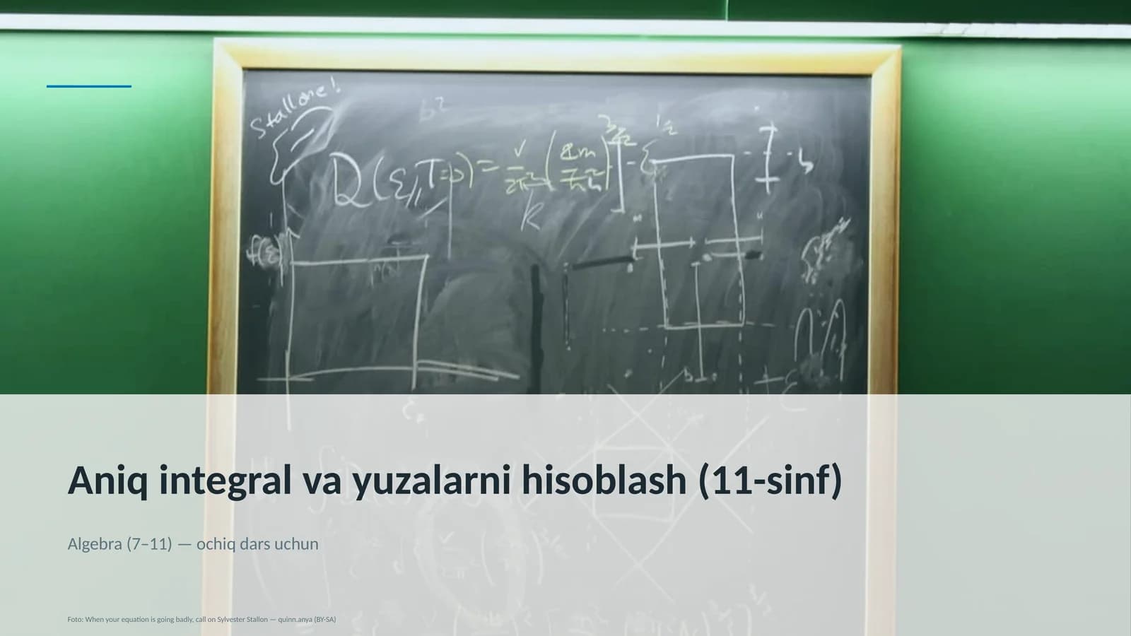 Aniq integral va yuzalarni hisoblash (11-sinf)