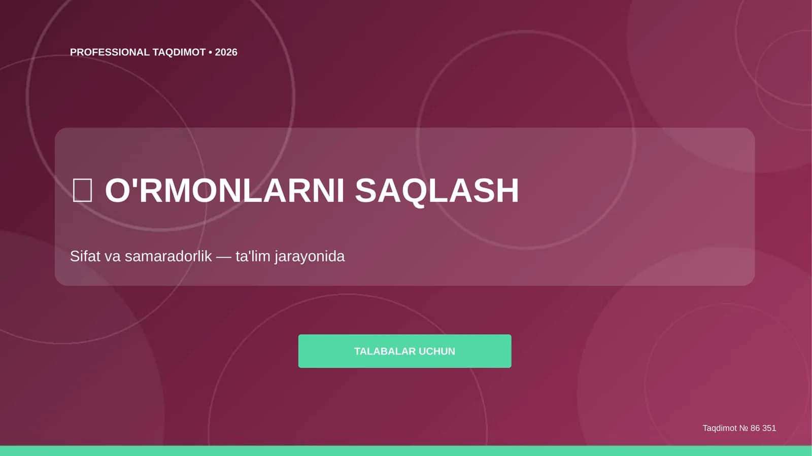 O'rmonlarni saqlash: sifat va samaradorlik