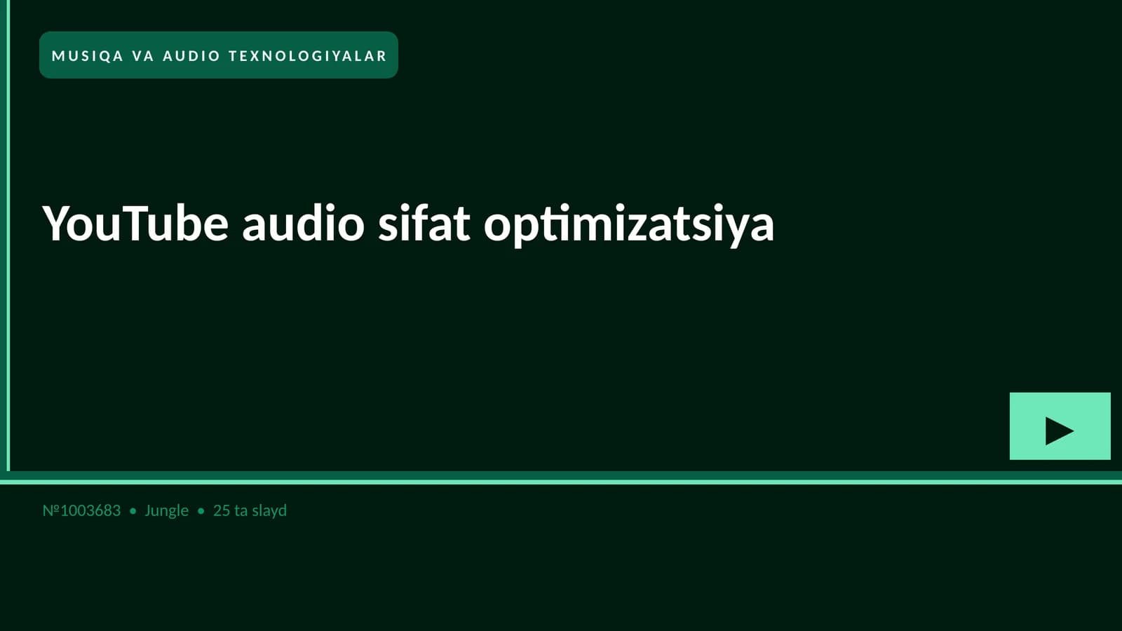 YouTube audio sifat optimizatsiya