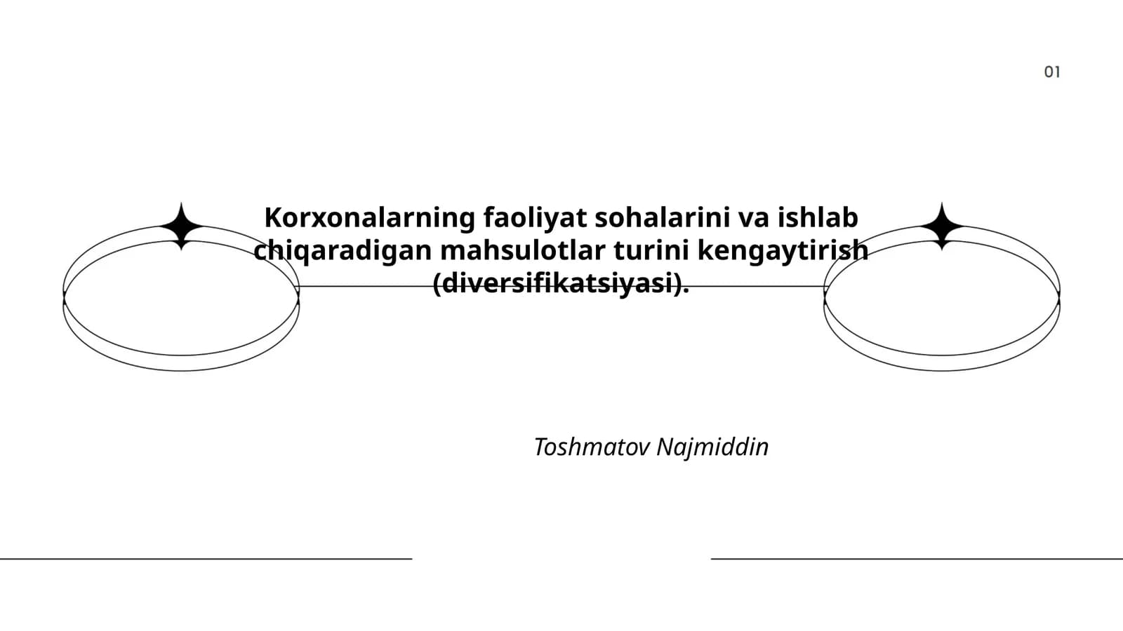 Korxonalarning faoliyat sohalarini va ishlab chiqaradigan mahsulotlar turini kengaytirish (diversifikatsiyasi)