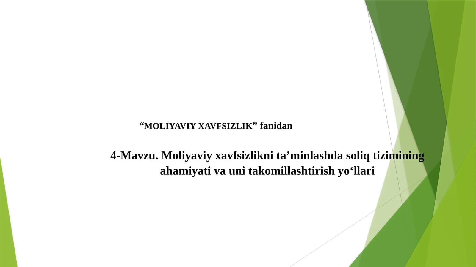 Moliyaviy xavfsizlik