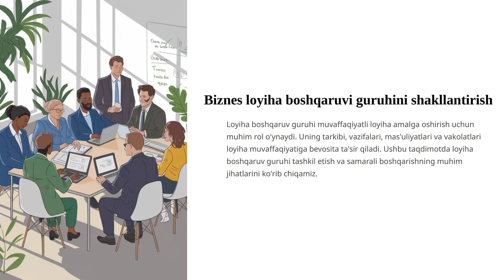 Loyiha Boshqaruv Guruhining Tarkibi