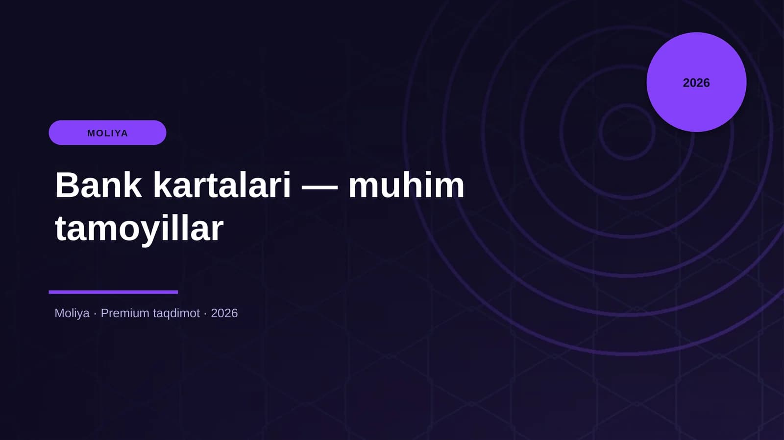 Bank kartalari — muhim tamoyillar