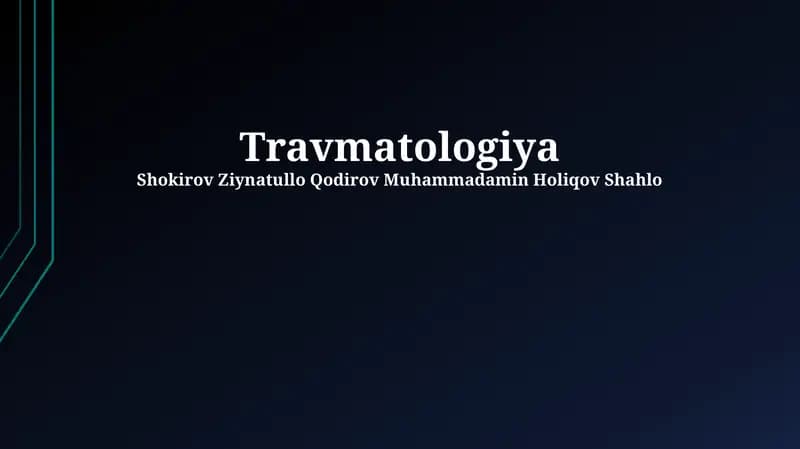 Travmatologiya
