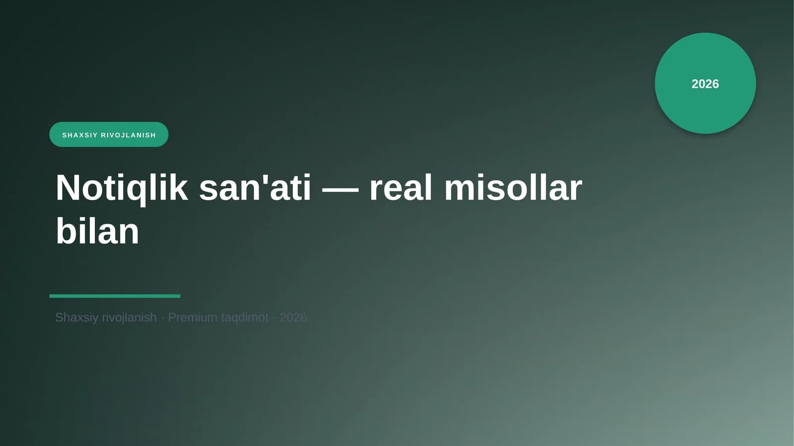 Notiqlik san'ati — real misollar bilan