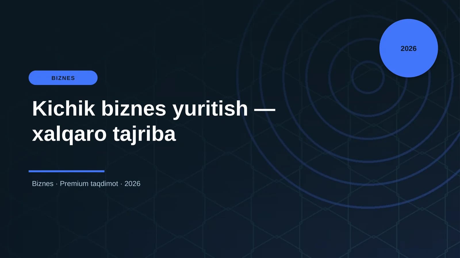 Kichik biznes yuritish — xalqaro tajriba