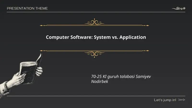 Computer Software: System vs. Application