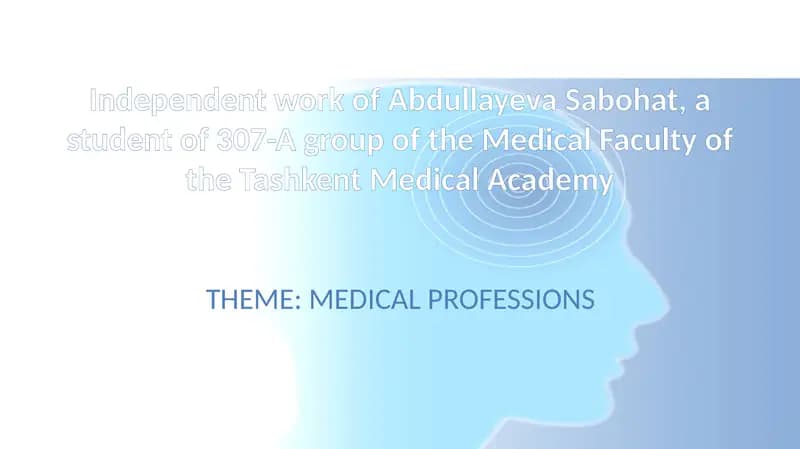 MEDICAL PROFESSIONS