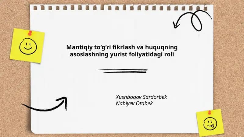 Mantiqiy to‘g‘ri fikrlash va huquqning asoslashning yurist foliyatidagi roli
