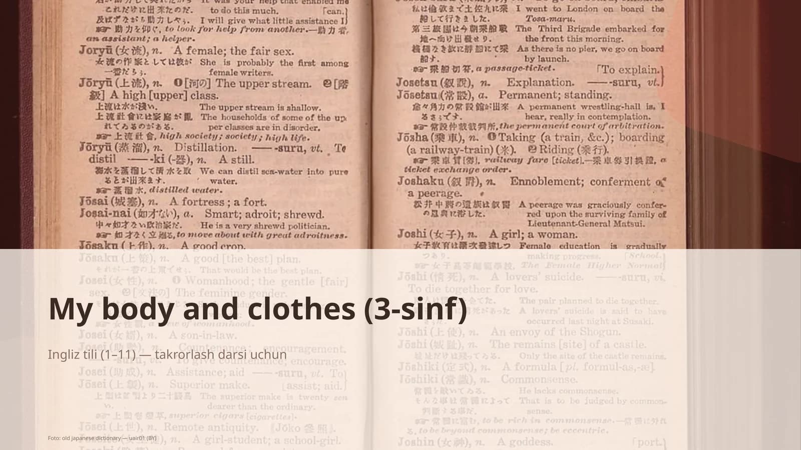 My body and clothes (3-sinf)