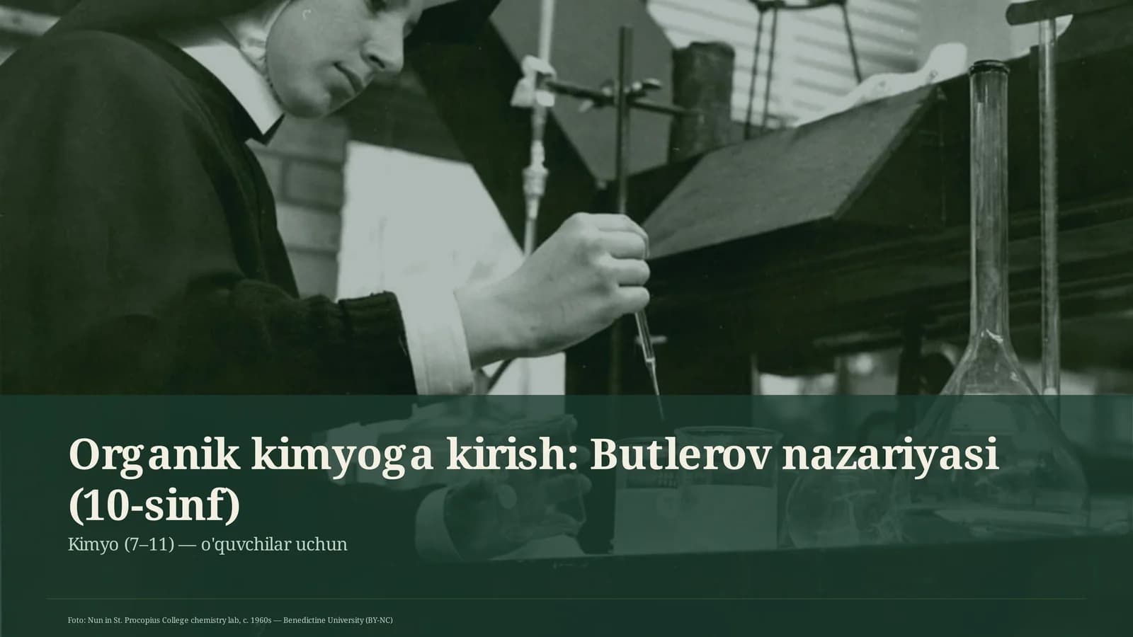 Organik kimyoga kirish: Butlerov nazariyasi (10-sinf)