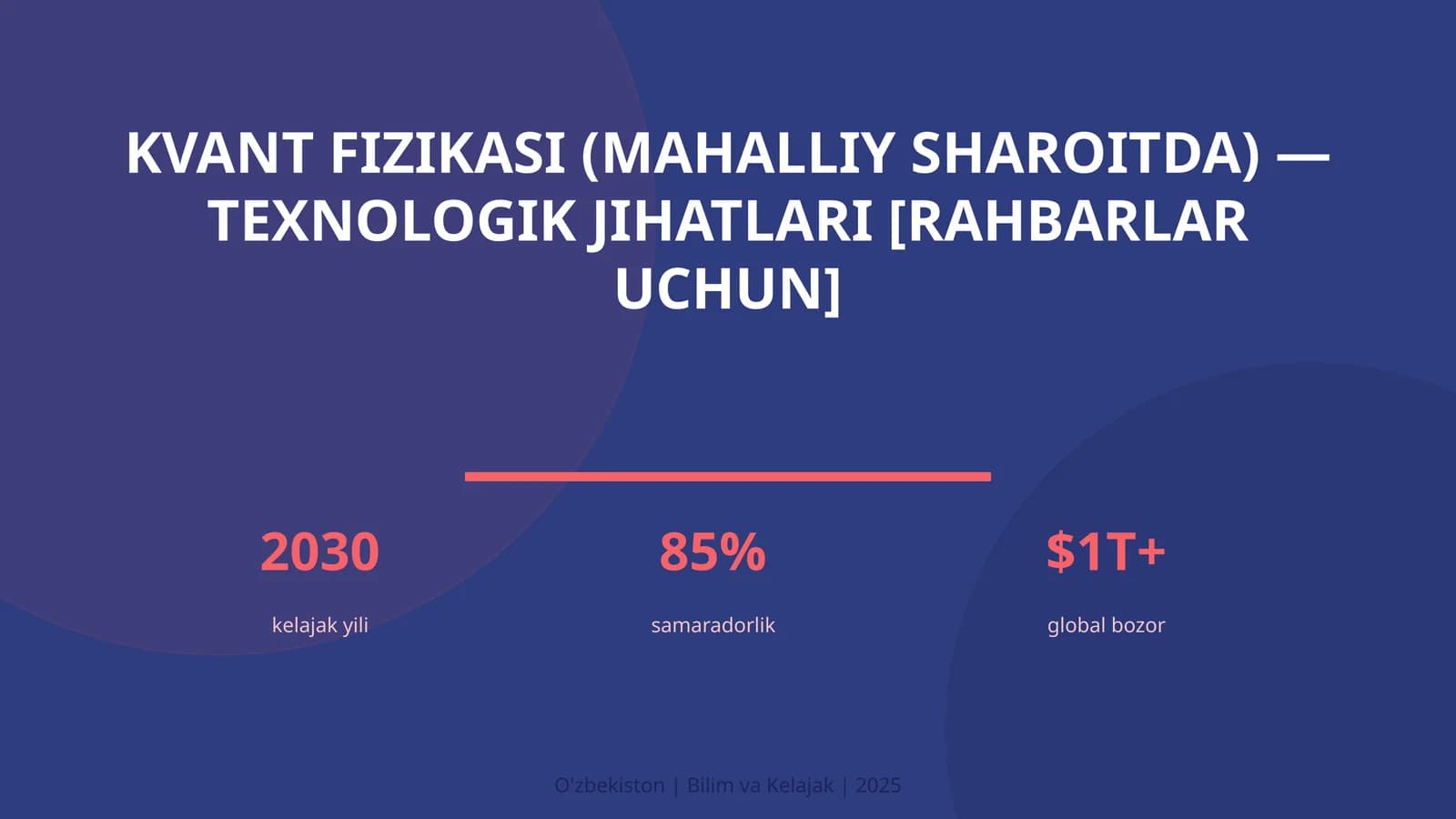 Kvant fizikasi (mahalliy sharoitda) — texnologik jihatlari [rahbarlar uchun]