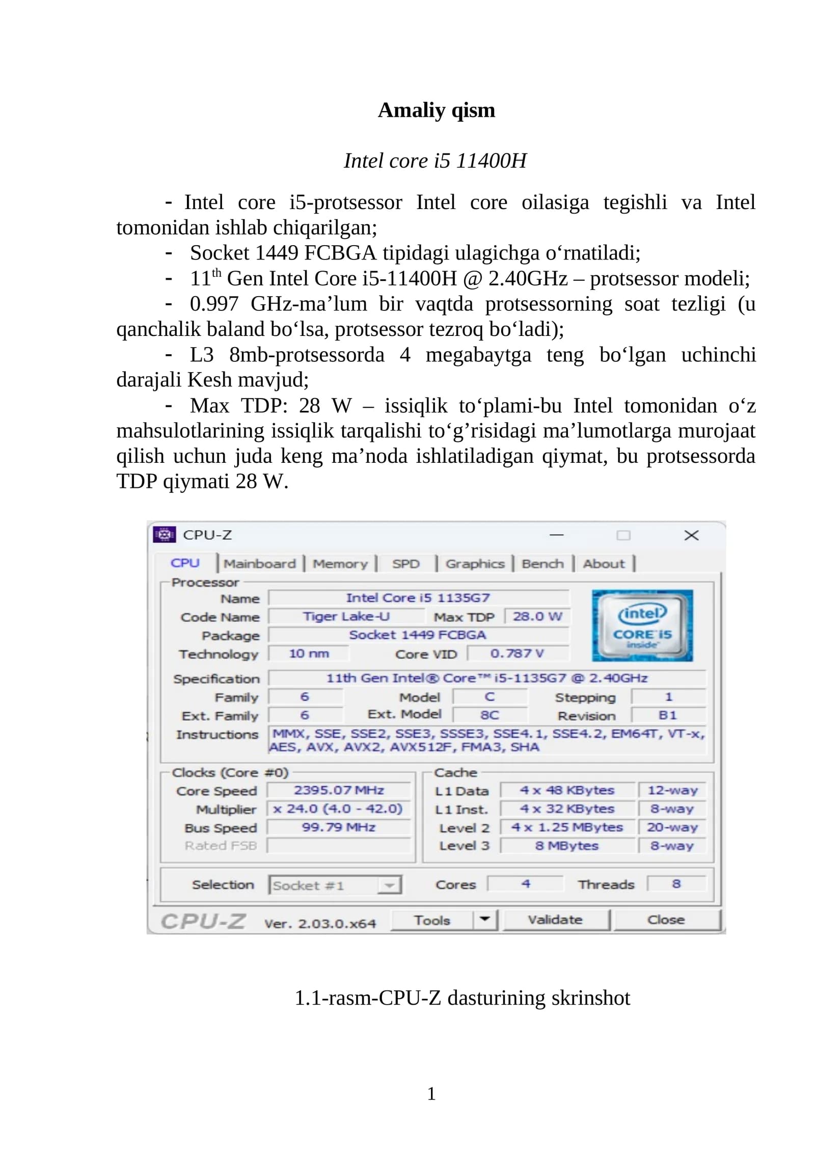 Intel core i5 11400H