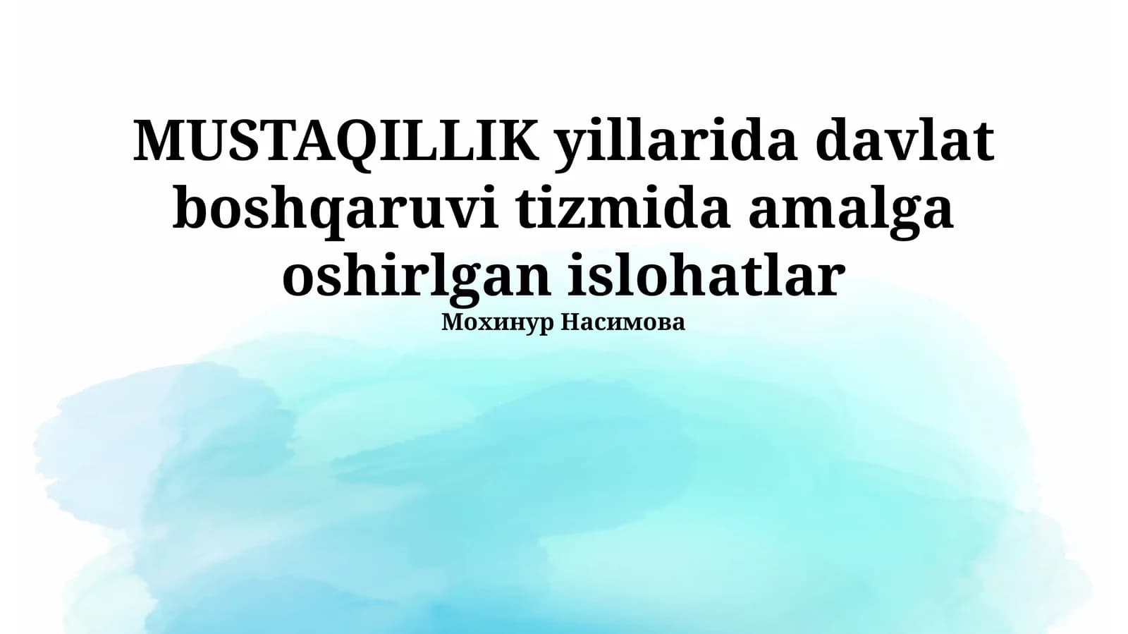Davlat Boshqaruvi Islohotlarining Asosiy Yo'nalishlari