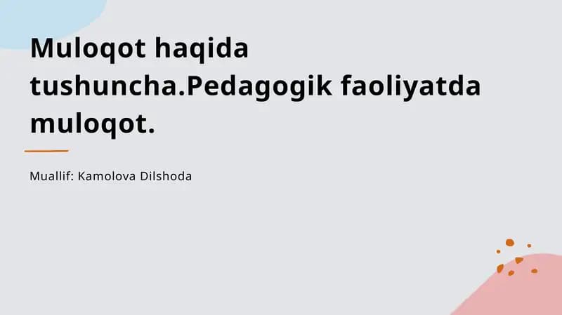 Kommunikatsiya tushunchasi