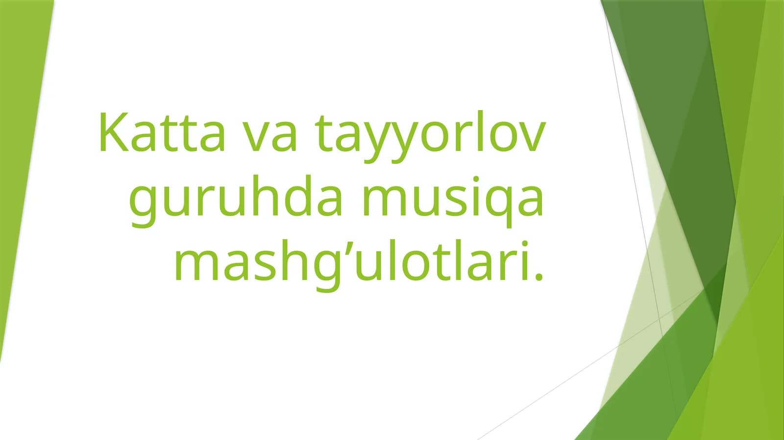 Musiqa Mashg'ulotlari