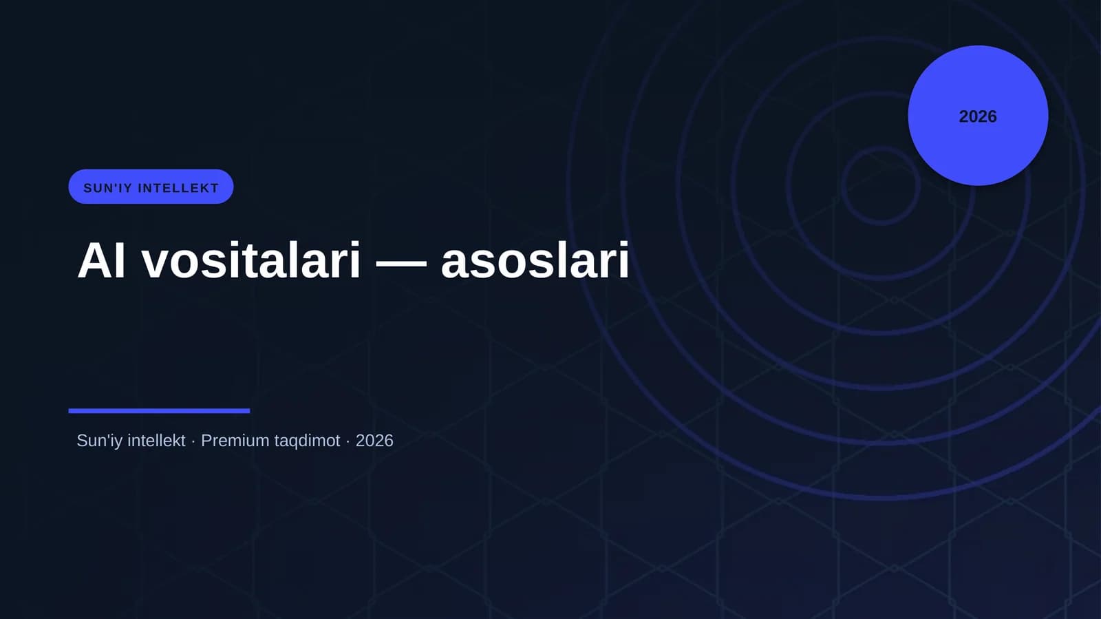 AI vositalari — asoslari