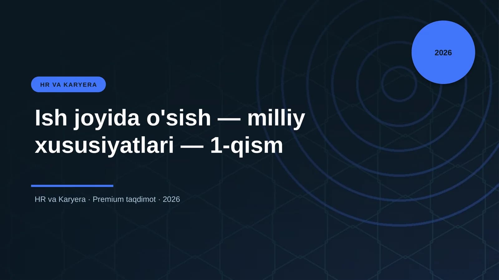 Ish joyida o'sish — milliy xususiyatlari — 1-qism
