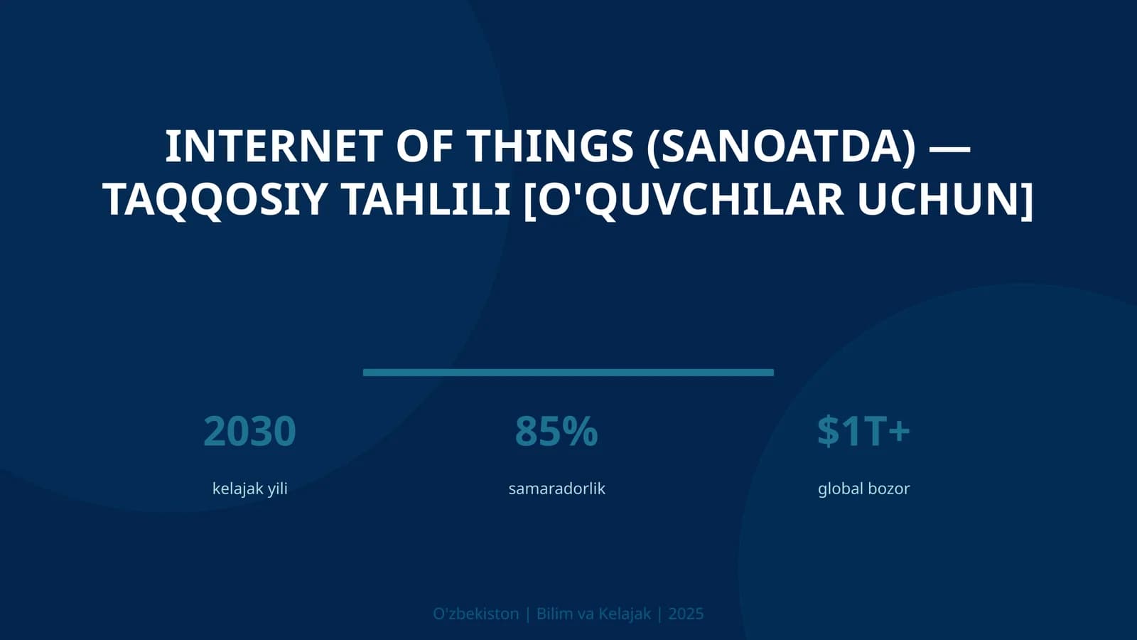 Internet of Things (Sanoatda) — Taqqosiy Tahlili [O'quvchilar Uchun]