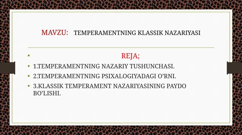 TEMPERAMENTNING KLASSIK NAZARIYASI