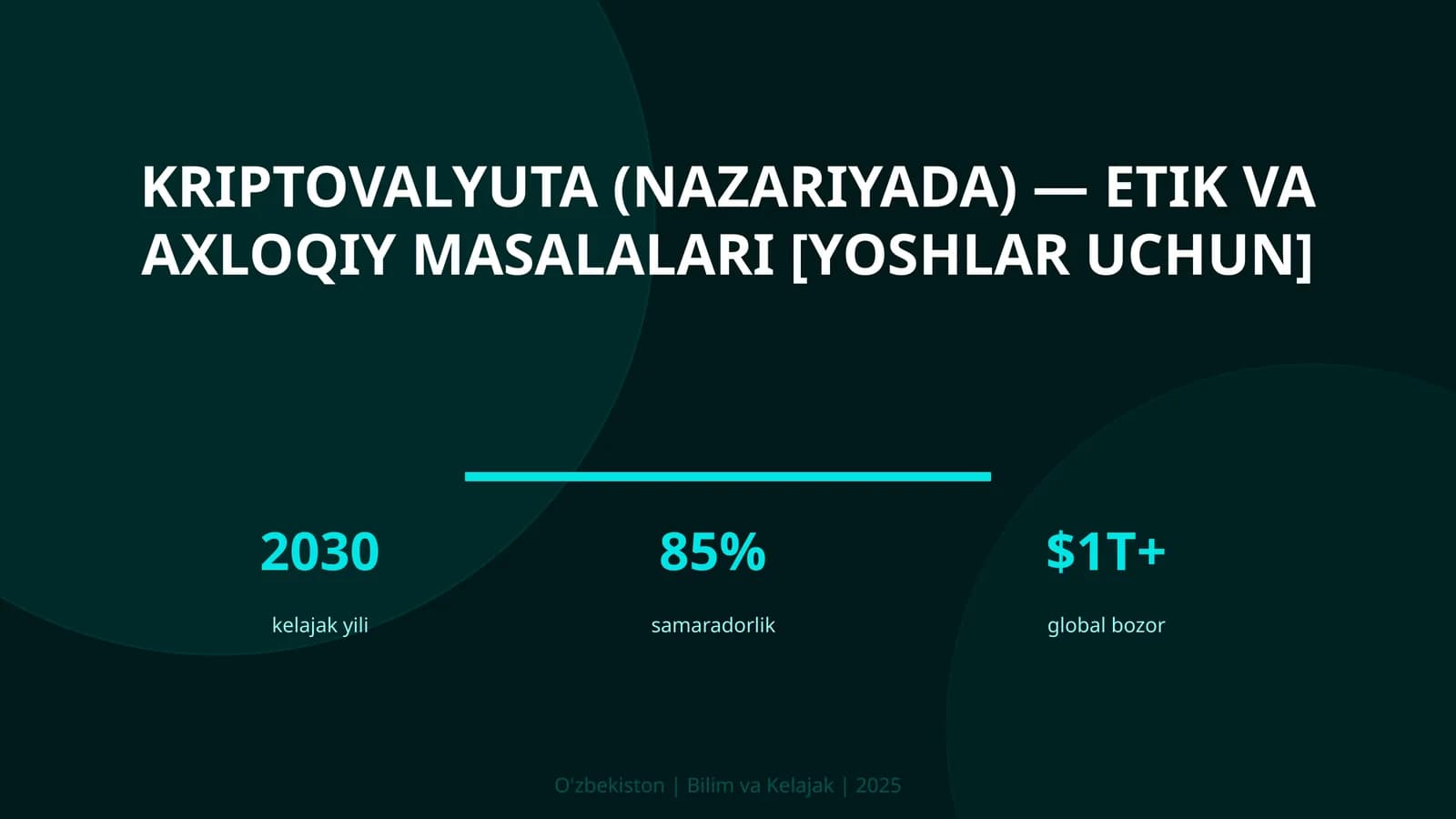 Kriptovalyuta (nazariyada) — etik va axloqiy masalalari [yoshlar uchun]