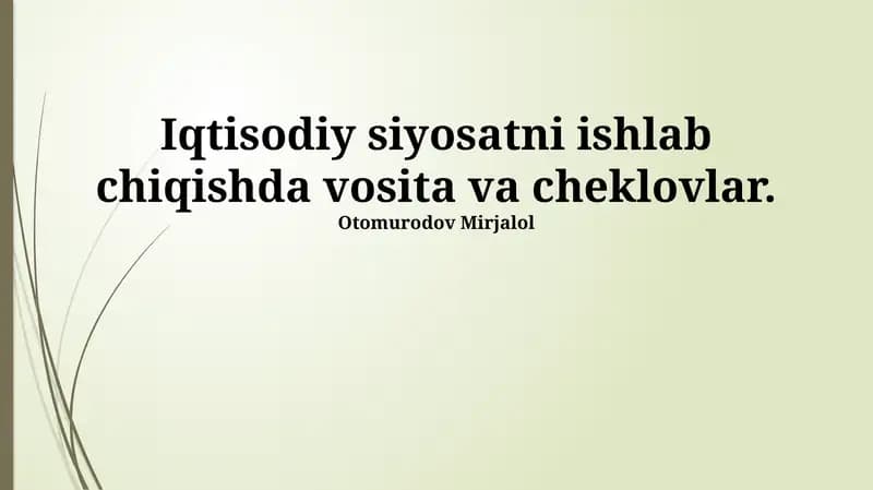 Makroiqtisodiy siyosat vositalari