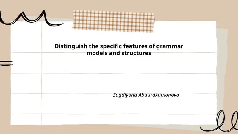 Generative Grammar
