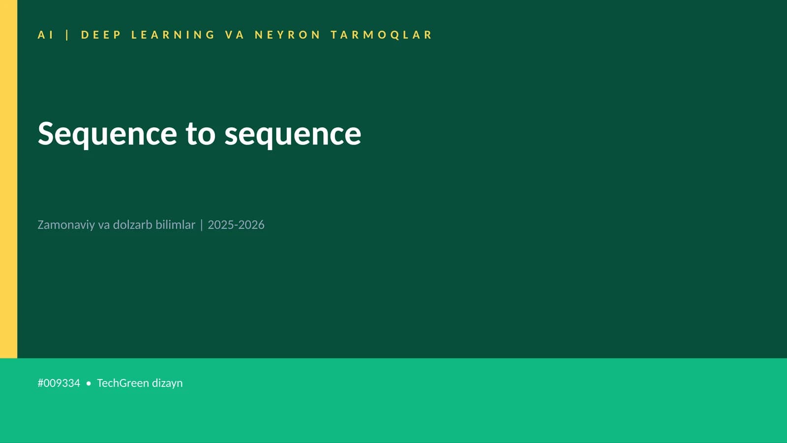 AI | DEEP LEARNING VA NEYRON TARMOQLAR