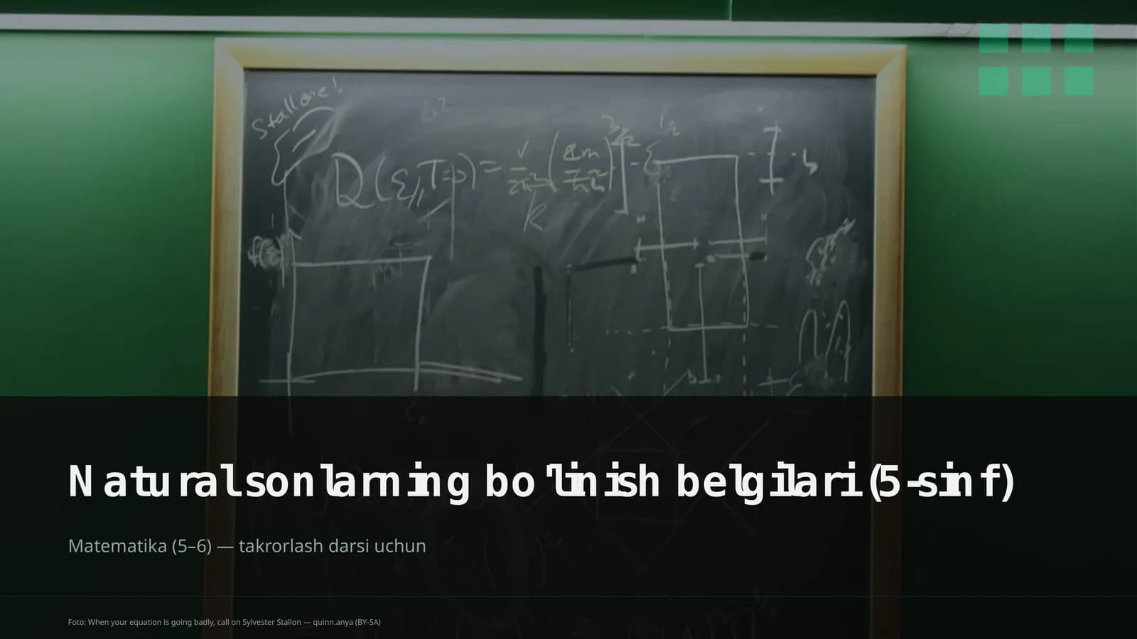 Natural sonlarning bo'linish belgilari (5-sinf)