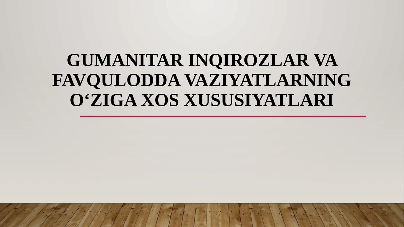 Gumanitar inqirozlar va favqulodda vaziyatlarning o‘ziga xos xususiyatlari