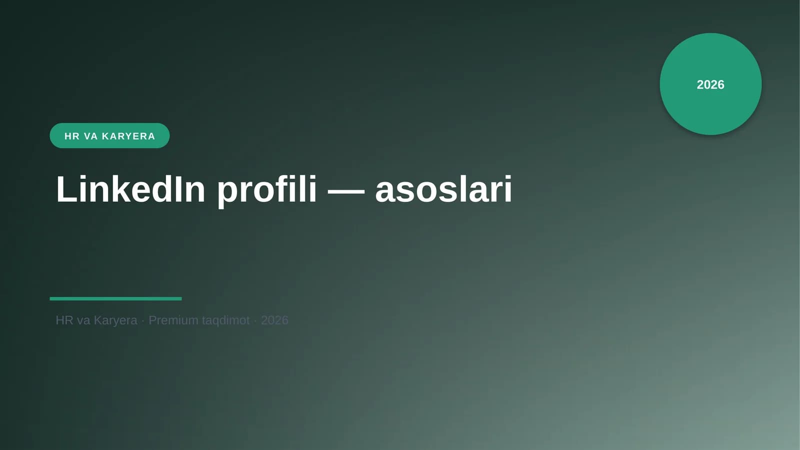LinkedIn profili — asoslari
