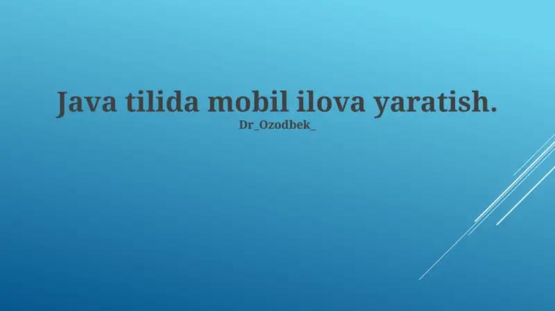 Java bilan Android Dasturlash