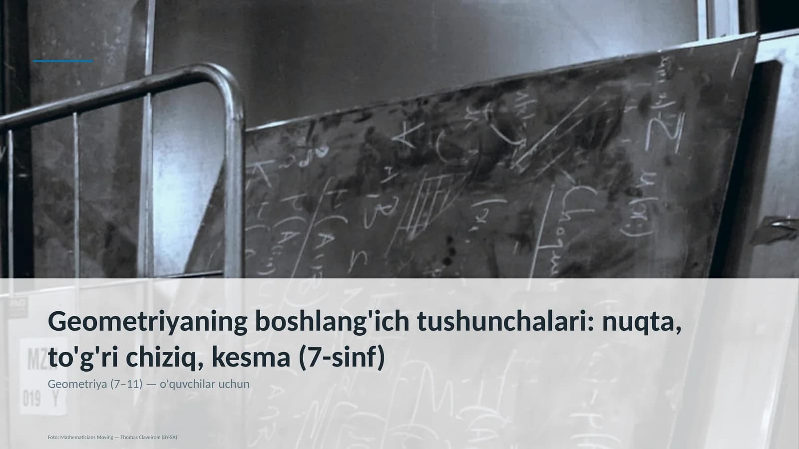 Geometriyaning boshlang'ich tushunchalari: nuqta, to'g'ri chiziq, kesma (7-sinf)