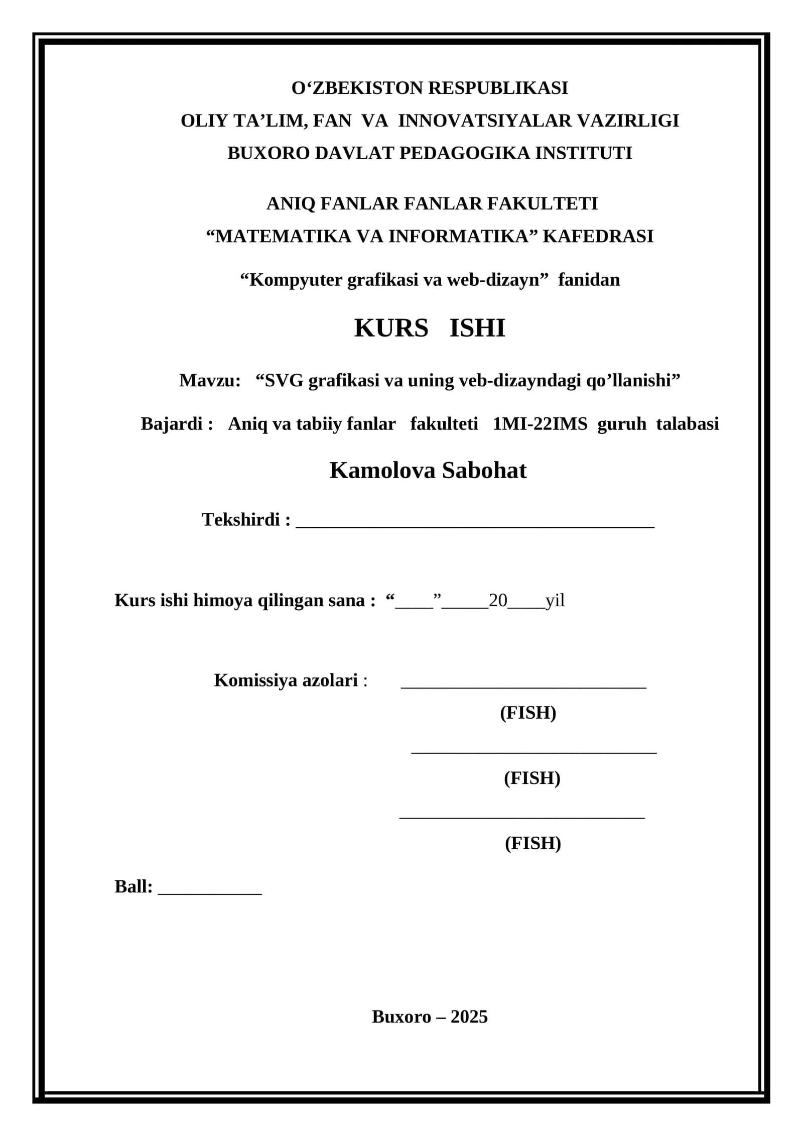 "SVG grafikasi va uning veb-dizayndagi qo’llanishi"